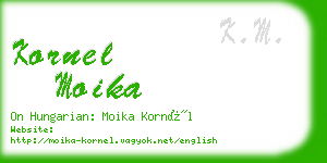 kornel moika business card